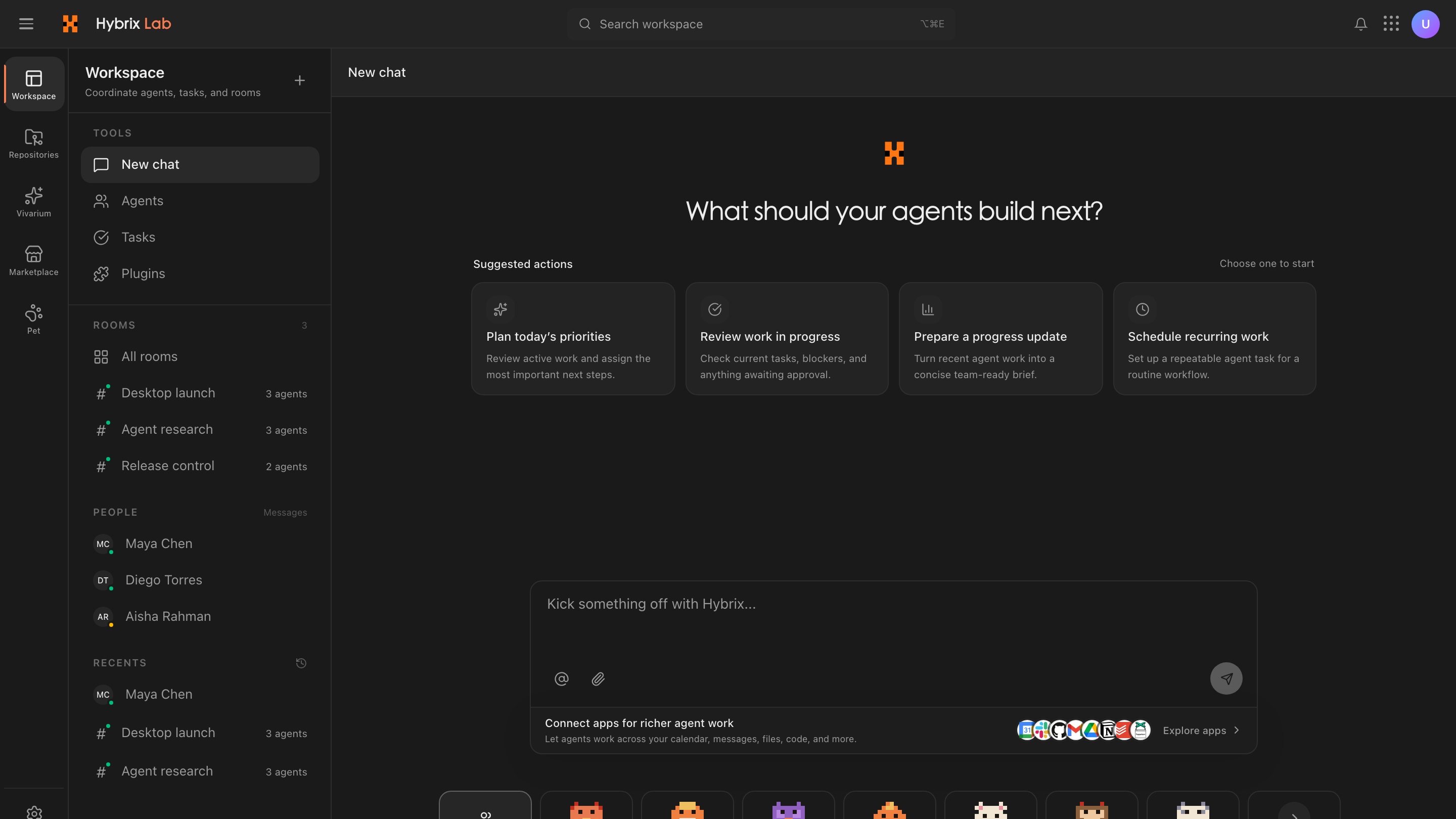 Hybrix collaborative agent workspace