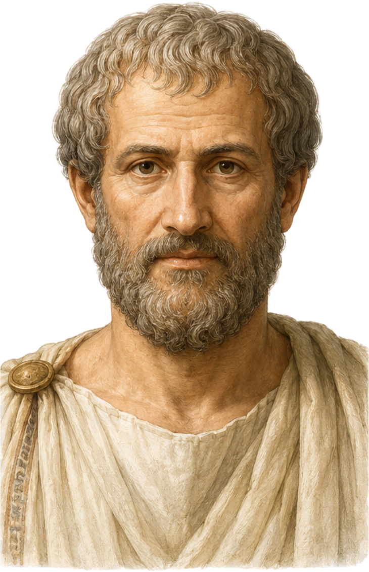 Aristotle upper-body agent artwork