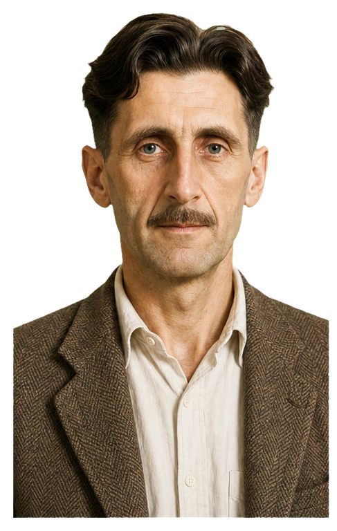 George Orwell upper-body agent artwork