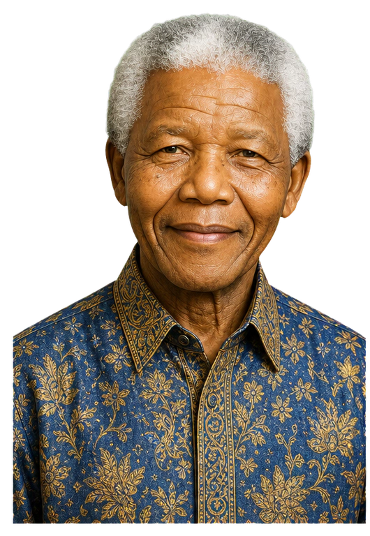 Nelson Mandela upper-body agent artwork