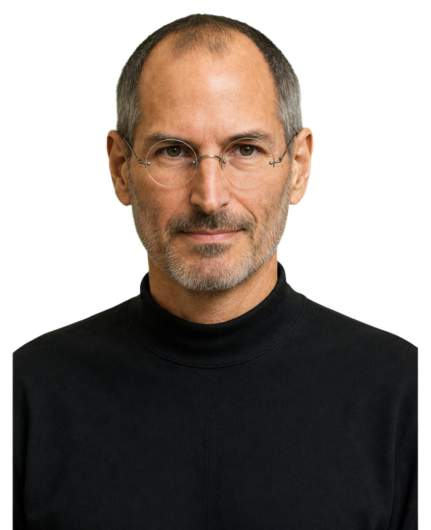 Steve Jobs upper-body agent artwork